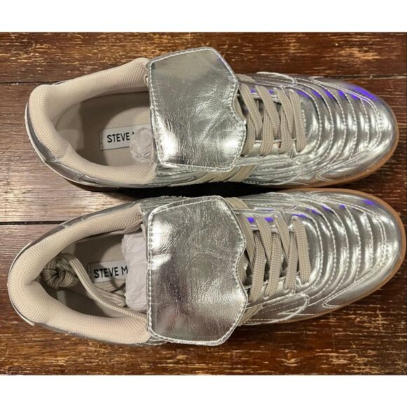 STEVE MADDEN MADRID SNEAKER SILVER Size 8 - Picture 4 of 7